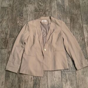Calvin Klein Women's Light Taupe Single-Button Blazer